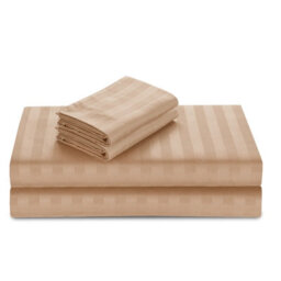 Casabella Satin Stripe Duvet Cover Sets King Beige Bedding With Satin Stripes, King Size Duvet Cover Sets & Pillowcases - thumbnail 5