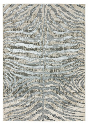 Grey Modern Easy To Clean Animal Rug For Dining Room Bedroom And Living Room-200Cm X 290Cm - image 1