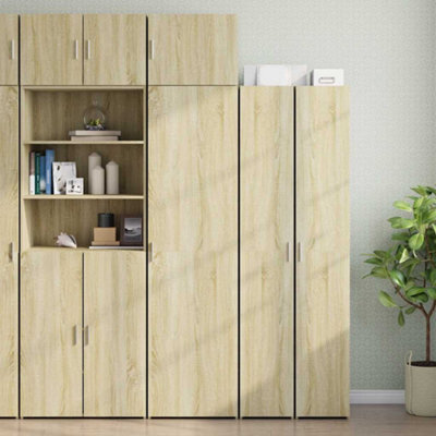 Berkfield Slim Storage Cabinet Sonoma Oak 50X42.5X225 Cm Engineered Wood - image 1
