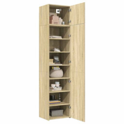Berkfield Slim Storage Cabinet Sonoma Oak 50X42.5X225 Cm Engineered Wood - thumbnail 3