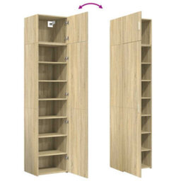Berkfield Slim Storage Cabinet Sonoma Oak 50X42.5X225 Cm Engineered Wood - thumbnail 9