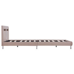 Berkfield Bed Frame With Led Cappuccino Faux Leather 135X190 Cm 4Ft6 Double - thumbnail 5