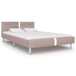 Berkfield Bed Frame With Led Cappuccino Faux Leather 135X190 Cm 4Ft6 Double - thumbnail 2