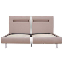 Berkfield Bed Frame With Led Cappuccino Faux Leather 135X190 Cm 4Ft6 Double - thumbnail 4
