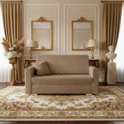 Viva Piano Iii Sofa Bed With Bedding Storage Polyurethane Foam Wave Spring Wooden Legs 153X100X85Cm Beige - thumbnail 2