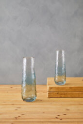 Orsina Stylish Small Blue Glass Vase, Functional And Versatile Floral Glass Vase, Lightweight Vase For Flowers - thumbnail 3