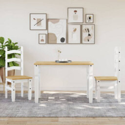 Berkfield Dining Table Corona White 112X60X75 Cm Solid Wood Pine - thumbnail 3