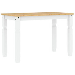 Berkfield Dining Table Corona White 112X60X75 Cm Solid Wood Pine - thumbnail 2