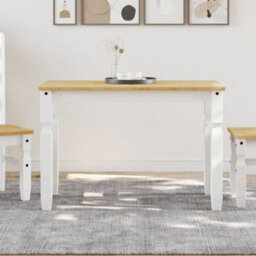 Berkfield Dining Table Corona White 112X60X75 Cm Solid Wood Pine - thumbnail 1