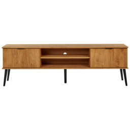Beliani Tv Stand Timmins Pine Wood Brown - thumbnail 5