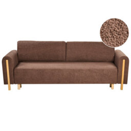 Beliani Sofa Bed 3 Seater Kvam With Storage Boucle Brown