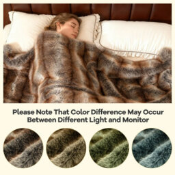 Costway 780Gsm Fluffy Faux Fur Throw Blanket 203 X 153 Cm Faux Raccoon Fur Blanket - thumbnail 7