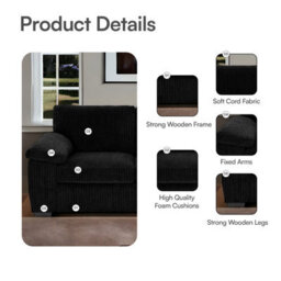 BlissFurniture Ltd Jumbo Cord 2 Seater Sofa Stylish & Compact Sofa For Modern Living Rooms And Flats Enhance Comfort Without Compromising Space - thumbnail 2