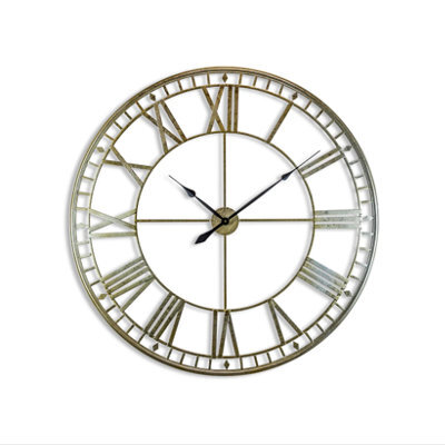 Life Interiors Modern Large Silver Skeleton Clock - image 1