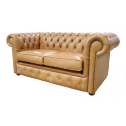 Chesterfield 2 Seater Old English Buckskin Leather Sofa Settee Bespoke In Classic Style - thumbnail 5