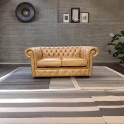 Chesterfield 2 Seater Old English Buckskin Leather Sofa Settee Bespoke In Classic Style - thumbnail 2