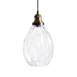 Wyld And Coco 3-Point Glass And Iron Pendant Lamp, Textured Shades, Adjustable Height, 3 Bulbs - thumbnail 7