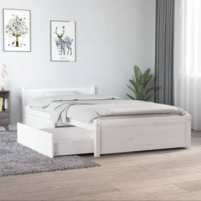 Berkfield Bed Frame With Drawers White 90X190 Cm 3Ft Single - image 1