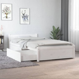 Berkfield Bed Frame With Drawers White 90X190 Cm 3Ft Single - thumbnail 1