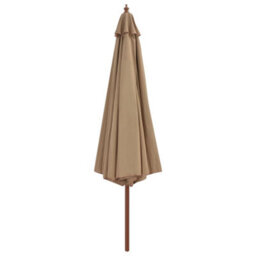 Walplus Garden Parasol With Wooden Pole 350 Cm Taupe - thumbnail 2
