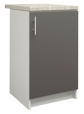 Jd Greta Kitchen Base Unit 500mm Storage Cabinet With Door Shelf 50Cm Dark Grey Matt With Worktop - image 1