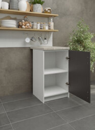 Jd Greta Kitchen Base Unit 500mm Storage Cabinet With Door Shelf 50Cm Dark Grey Matt With Worktop - thumbnail 2