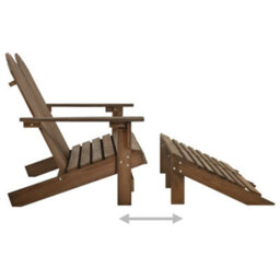Berkfield 2-Seater Garden Adirondack Chair&ottoman Fir Wood Brown - thumbnail 5