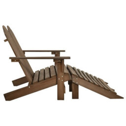 Berkfield 2-Seater Garden Adirondack Chair&ottoman Fir Wood Brown - thumbnail 3