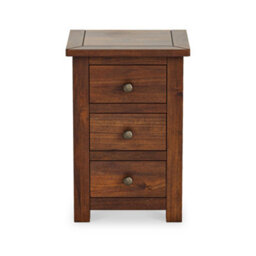 Duchy Acacia 3 Drawer Brown Bedside Table - Fully Assembled By Roseland Furniture - thumbnail 3