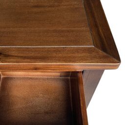 Duchy Acacia 3 Drawer Brown Bedside Table - Fully Assembled By Roseland Furniture - thumbnail 6