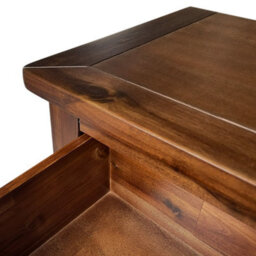 Duchy Acacia 3 Drawer Brown Bedside Table - Fully Assembled By Roseland Furniture - thumbnail 7