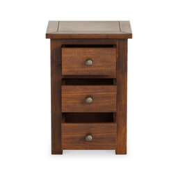 Duchy Acacia 3 Drawer Brown Bedside Table - Fully Assembled By Roseland Furniture - thumbnail 4