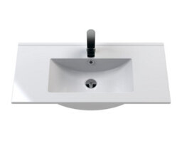 Hudson Reed Juno Wall Hung 2 Drawer Vanity Unit With Minimalist 1 Tap Hole Basin, Metallic Slate, 800 X 390 mm - thumbnail 2