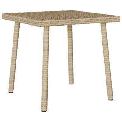 Walplus Garden Coffee Table Rectangular Beige 40X40X37 Cm Poly Rattan - image 1