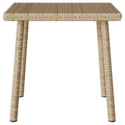 Walplus Garden Coffee Table Rectangular Beige 40X40X37 Cm Poly Rattan - thumbnail 5