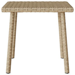 Walplus Garden Coffee Table Rectangular Beige 40X40X37 Cm Poly Rattan - thumbnail 4