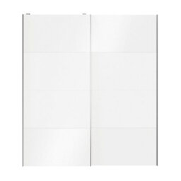 GoodHome Atomia Mirror Panelled With 2 Mirror Doors White High Gloss 2 Door Sliding Wardrobe Door Kit (H)2250mm (W)2000mm