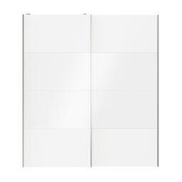 GoodHome Atomia Mirror Panelled With 2 Mirror Doors White High Gloss 2 Door Sliding Wardrobe Door Kit (H)2250mm (W)2000mm - thumbnail 3