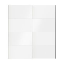GoodHome Atomia Mirror Panelled With 2 Mirror Doors White High Gloss 2 Door Sliding Wardrobe Door Kit (H)2250mm (W)2000mm - thumbnail 4