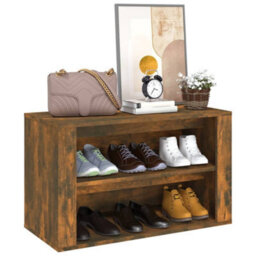 Walplus Shoe Rack Smoked Oak 75X35X45 Cm Engineered Wood - thumbnail 4