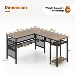 Computer Desk Reversible Corner Workstation With Mesh - thumbnail 2