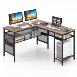 Computer Desk Reversible Corner Workstation With Mesh - thumbnail 5