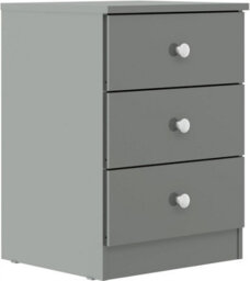 Denver Grey Gloss 3 Drawer Bedside Table Cabinet Nightstand Bedroom Furniture Storage - thumbnail 1
