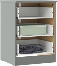 Denver Grey Gloss 3 Drawer Bedside Table Cabinet Nightstand Bedroom Furniture Storage - thumbnail 4