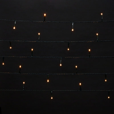 120 Warm White Led String Lights With Timer Function Green Cable - image 1