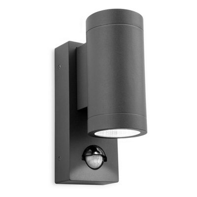 Luminosa Lighting Luminosa Shelby Led 2 Light Outdoor Up Down Wall, Pir Graphite Ip65