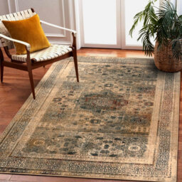 RugsX Wool Carpet Omega Mamluk Rosette Vintage Cream 135X200 Cm - thumbnail 1
