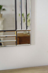MirrorOutlet Milton All Glass Bevelled Square Corner Wall Mirror 100 X 70 Cm - thumbnail 3