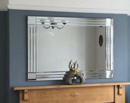 MirrorOutlet Milton All Glass Bevelled Square Corner Wall Mirror 100 X 70 Cm - thumbnail 2