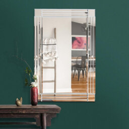MirrorOutlet Milton All Glass Bevelled Square Corner Wall Mirror 100 X 70 Cm - thumbnail 1